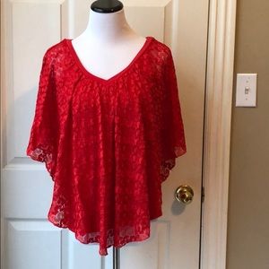 Gorgeous red lace blouse